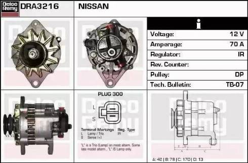 Remy DRA3216N - Alternator autospares.lv