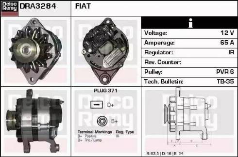 Remy DRA3284 - Alternator autospares.lv