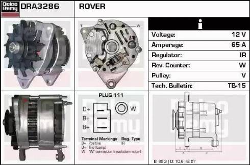 Remy DRA3286 - Alternator autospares.lv