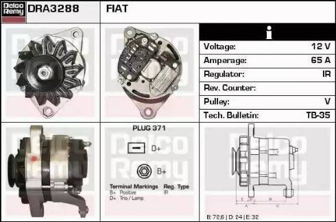 Remy DRA3288 - Alternator autospares.lv