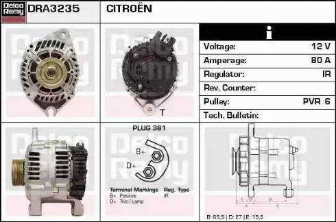 Remy DRA3235 - Alternator autospares.lv