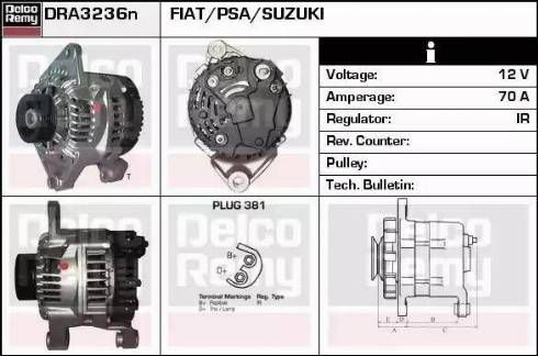 Remy DRA3236N - Alternator autospares.lv