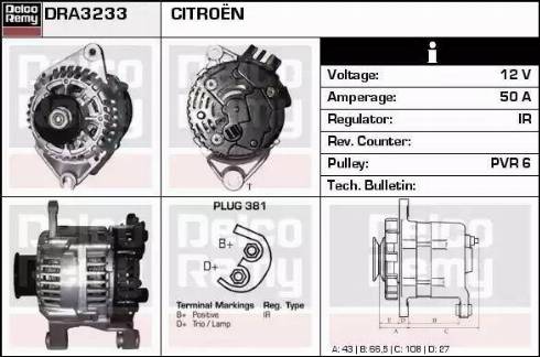 Remy DRA3233 - Alternator autospares.lv