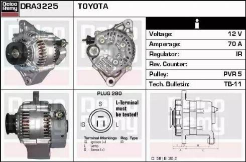 Remy DRA3225 - Alternator autospares.lv