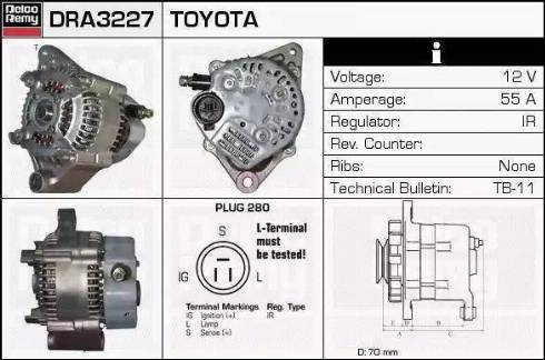 Remy DRA3666 - Alternator autospares.lv