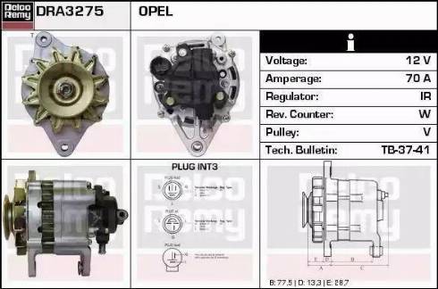 Remy DRA3275N - Alternator autospares.lv