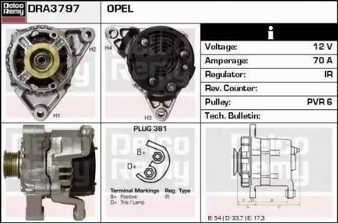 Remy DRA3797 - Alternator autospares.lv