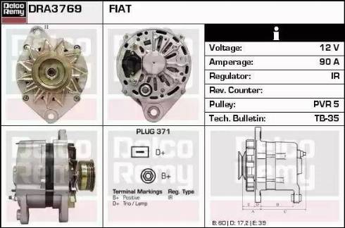 Remy DRA3769 - Alternator autospares.lv