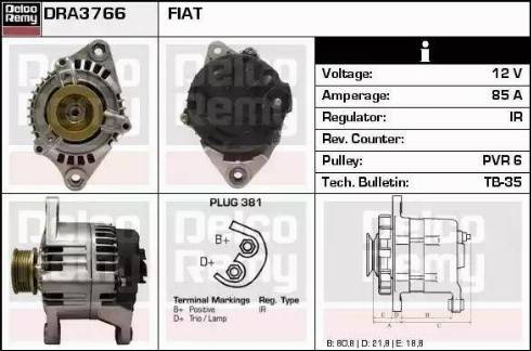 Remy DRA3766 - Alternator autospares.lv