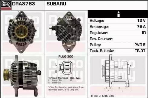 Remy DRA3763 - Alternator autospares.lv