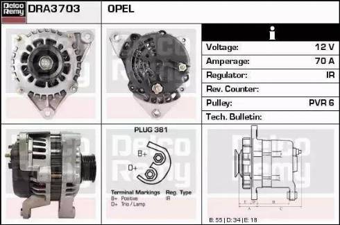 Remy DRA3703 - Alternator autospares.lv