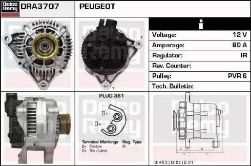 Remy DRA3707 - Alternator autospares.lv