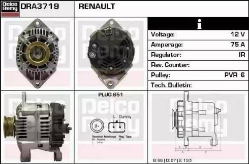 Remy DRA3719 - Alternator autospares.lv