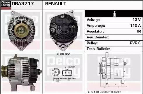 Remy DRA3717 - Alternator autospares.lv