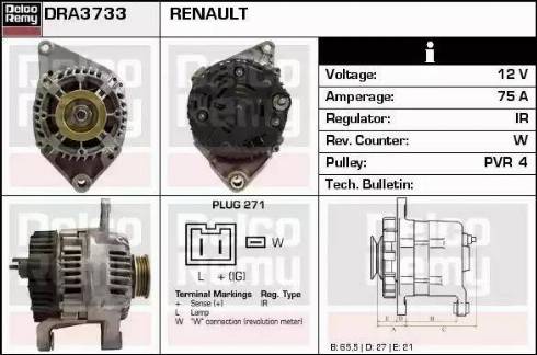 Remy DRA3733 - Alternator autospares.lv