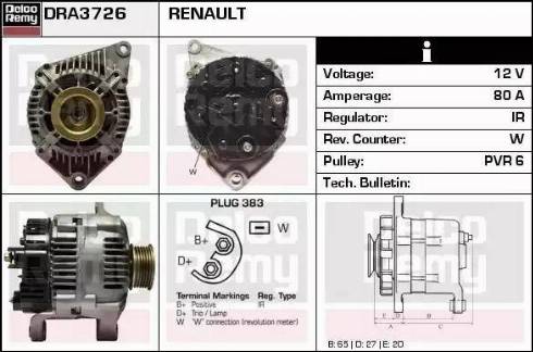 Remy DRA3726 - Alternator autospares.lv