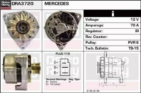 Remy DRA3720 - Alternator autospares.lv