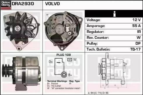 Remy DRA2930 - Alternator autospares.lv