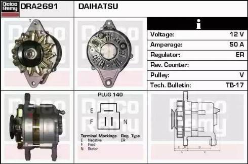 Remy DRA2691 - Alternator autospares.lv