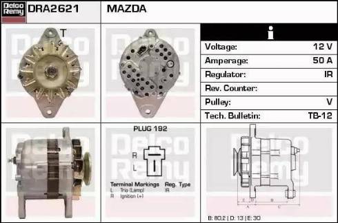 Remy DRA2621 - Alternator autospares.lv