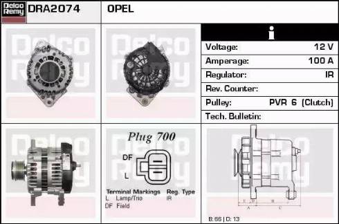 Remy DRA2074 - Alternator autospares.lv