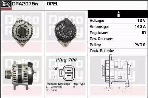 Remy DRA2075N - Alternator autospares.lv