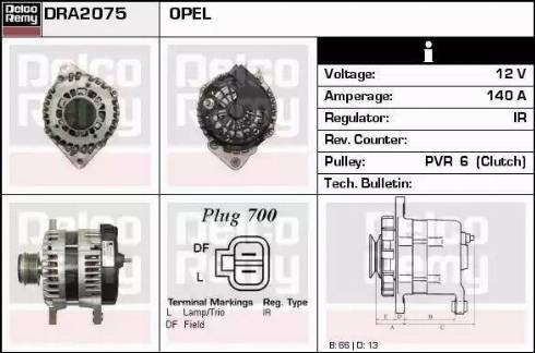 Remy DRA2075 - Alternator autospares.lv