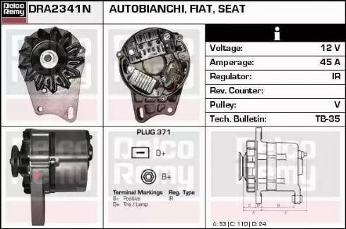 Remy DRA2341N - Alternator autospares.lv