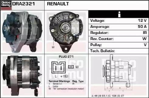 Remy DRA2321 - Alternator autospares.lv