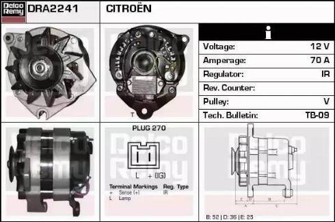 Remy DRA2241 - Alternator autospares.lv