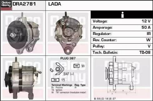Remy DRA2781 - Alternator autospares.lv