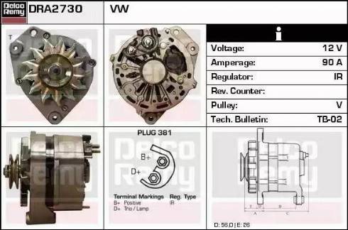 Remy DRA2730 - Alternator autospares.lv