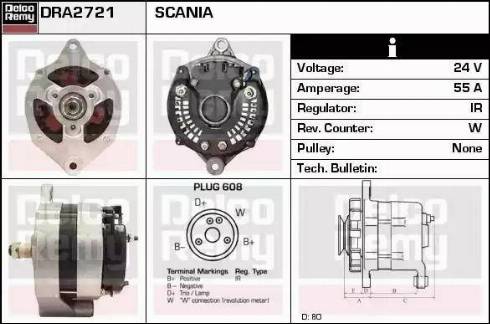 Remy DRA2721 - Alternator autospares.lv