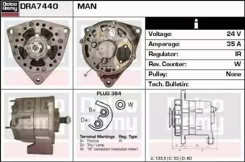 Remy DRA7440 - Alternator autospares.lv