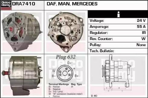 Remy DRA7410 - Alternator autospares.lv