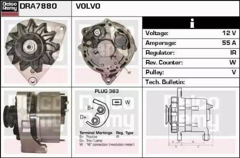 Remy DRA7880 - Alternator autospares.lv
