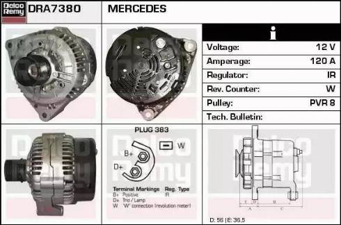 Remy DRA7380 - Alternator autospares.lv