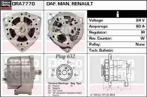 Remy DRA7770 - Alternator autospares.lv