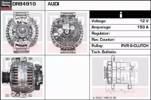 Remy DRB4910 - Alternator autospares.lv