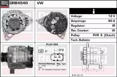 Remy DRB4540 - Alternator autospares.lv