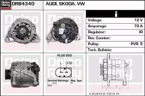 Remy DRB4340 - Alternator autospares.lv