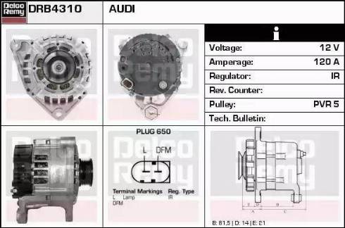 Remy DRB4310 - Alternator autospares.lv