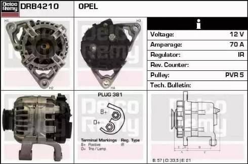 Remy DRB4210 - Alternator autospares.lv