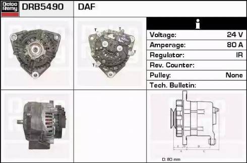 Remy DRB5490 - Alternator autospares.lv