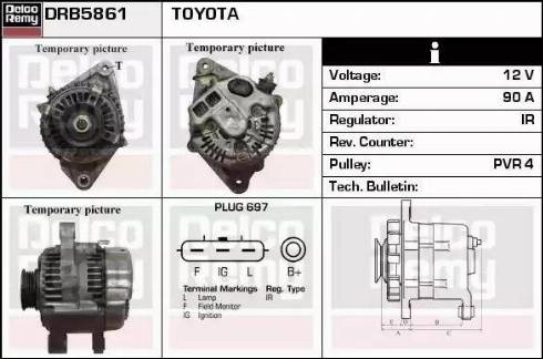 Remy DRB5861 - Alternator autospares.lv