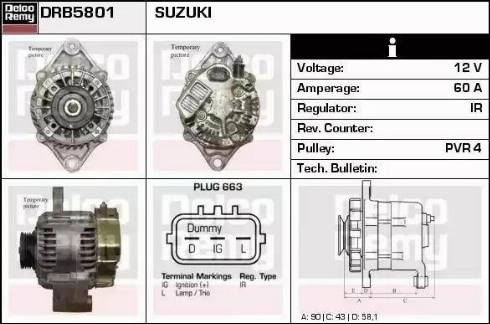 Remy DRB5801 - Alternator autospares.lv