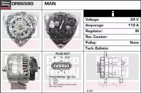 Remy DRB6590 - Alternator autospares.lv