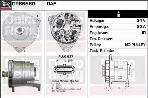 Remy DRB6560 - Alternator autospares.lv