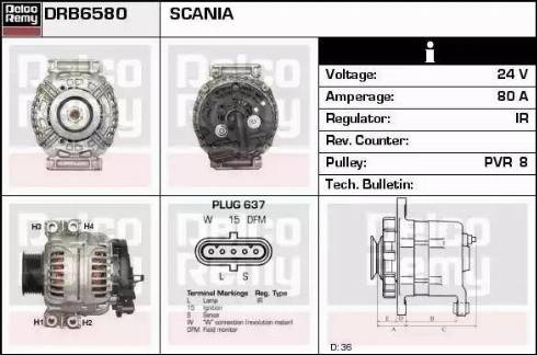 Remy DRB6580 - Alternator autospares.lv