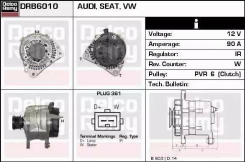 Remy DRB6010 - Alternator autospares.lv